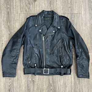Vintage 70s Harley Davidson Leather Jacket Black 42 L AMF Champ Biker Moto Talon